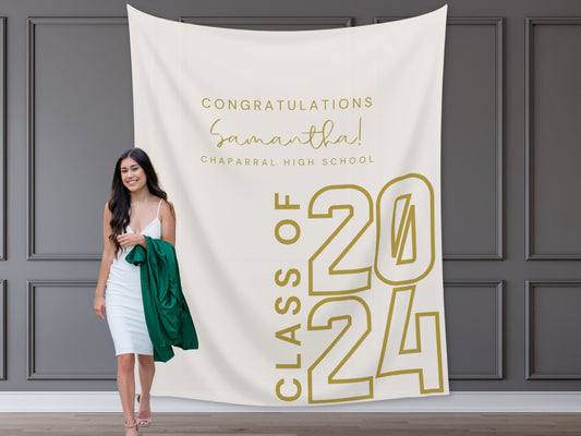Class of 2024 Custom Graduation Party Backdrop | Personalized Congrats Grad School Colors Banner | High School Graduation | College Grad